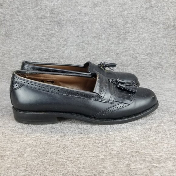 ✅Mens 8D Allen Edmonds Bridgeton Black Kiltie Tassel Loafer Slip on Dress Shoes